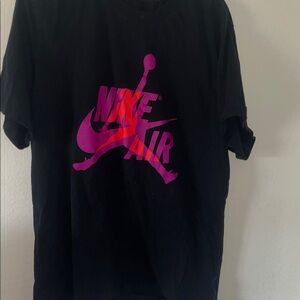 Nike Air Black Tee with Vibrant Pink Graphic